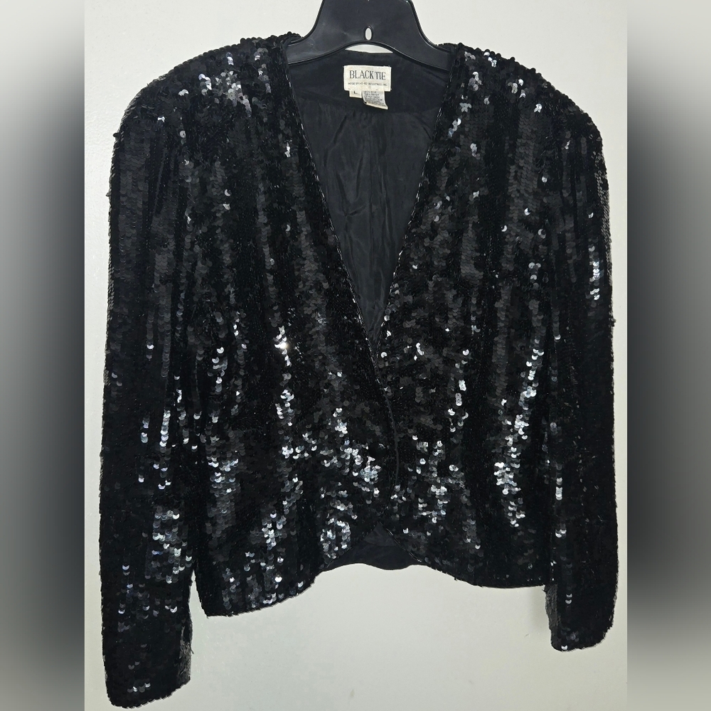 Vintage Cropped Sequin Evening Jacket